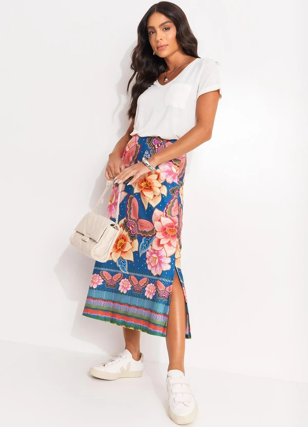 Quintess - Blusa Off White com Decote V e Bolso Frontal 5