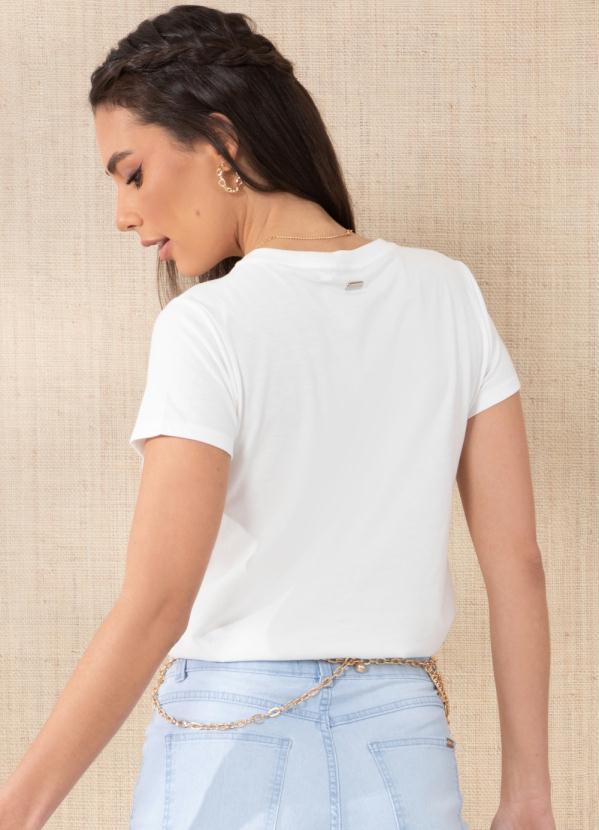 Outlet - Blusa Off White com Estampa e Bordado 6