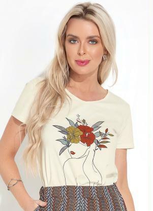 Blusa (Off White) com Estampa Localizada