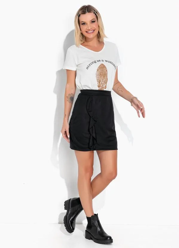 Moda Pop - Blusa Off White com Estampa Localizada 4