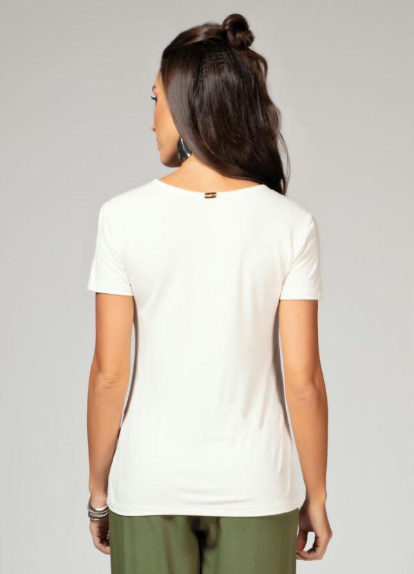 Quintess - Blusa Off White com Filetes Metalizados 2