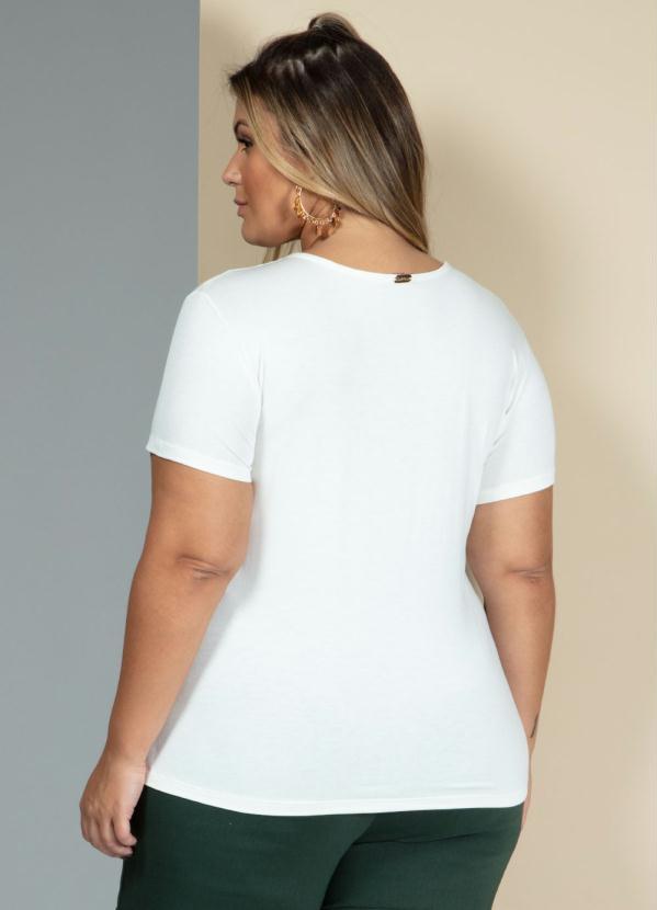 Quintess - Blusa Off White com Filetes Metalizados 6