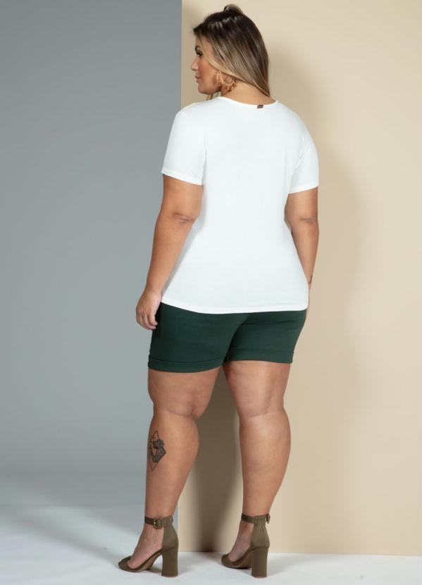 Quintess - Blusa Off White com Filetes Metalizados 8