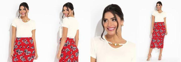 Blusa Off White com Gota