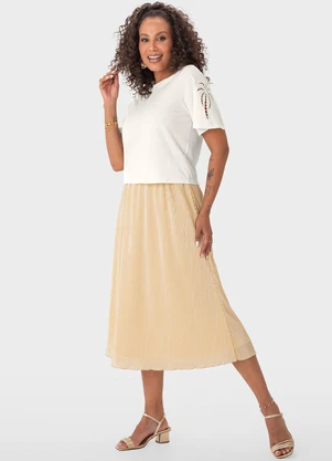 Malwee - Blusa Off White Comfy Touch com Bordado - MALWEE