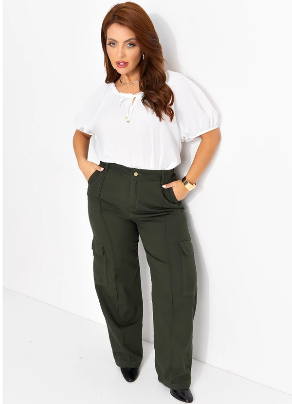 Quintess - Blusa Off White em Crepe Plano 9