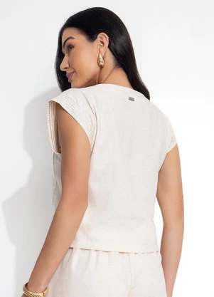 Quintess - Blusa Off White em Linho - QUINTESS
