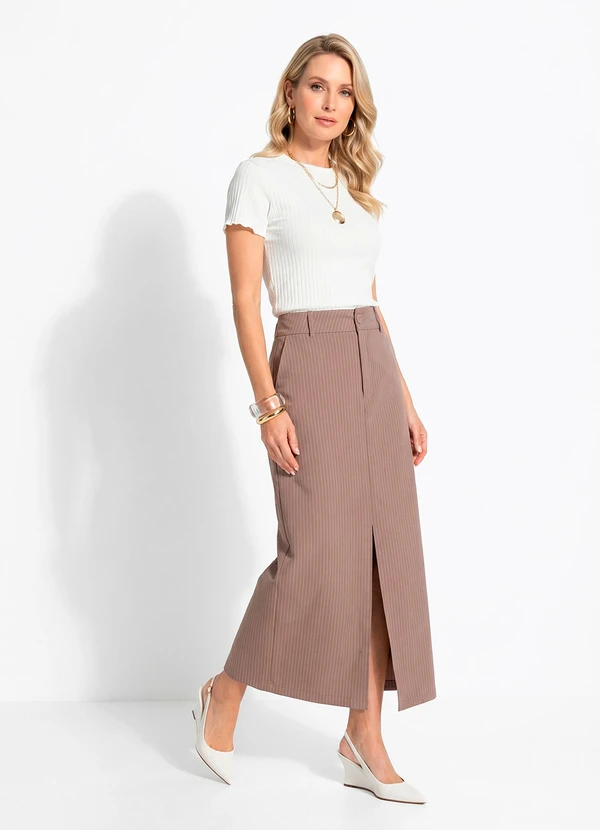 Quintess - Blusa Off White em Malha Canelada 3