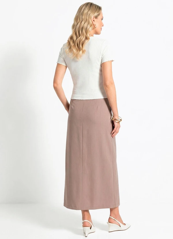 Quintess - Blusa Off White em Malha Canelada 4