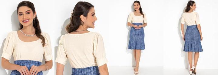 Blusa Off White em Malha com Lurex