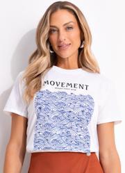 Blusa Off White em Malha de Algodo Penteado