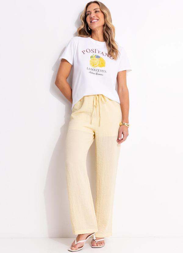 Quintess - Blusa Off White em Malha de Algodão Penteado 3