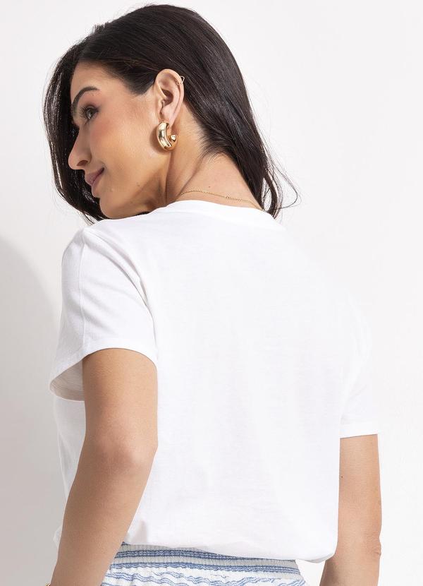 Quintess - Blusa Off White em Malha de Algodão Penteado 8