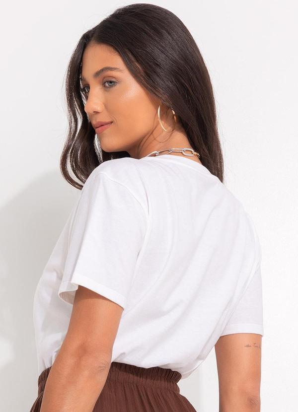 Quintess - Blusa Off White em Malha de Algodão Penteado 3