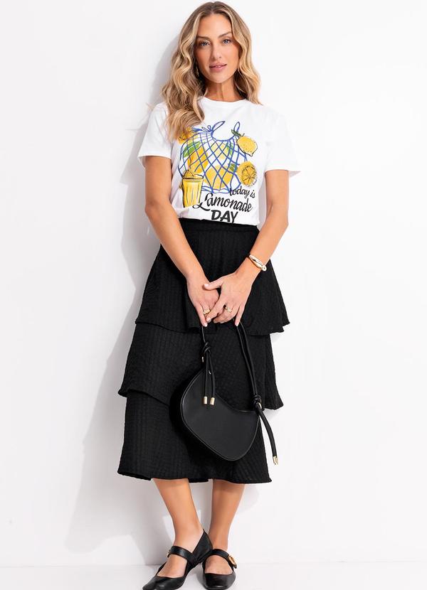 Quintess - Blusa Off White em Malha de Algodão Penteado 2