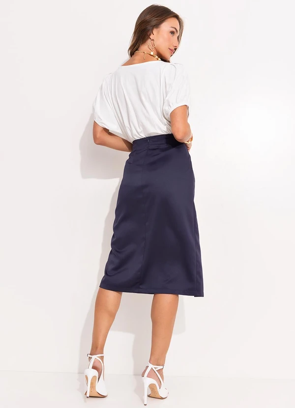 Quintess - Blusa Off White em Malha de Algodão Penteado 4