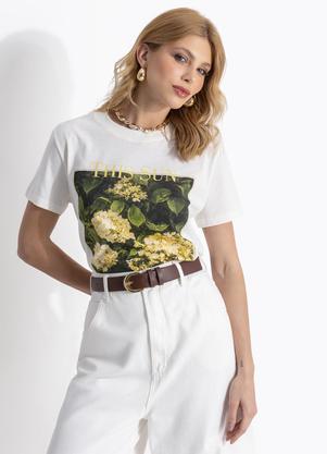 Blusa (Off White) em Malha de Algod�o Penteado