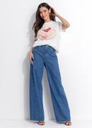 Blusa (off white) em malha de algod�o penteado