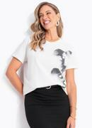 Blusa (off white) em malha de algod�o penteado