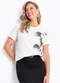 Quintess - Blusa Off White em Malha de Algodão Penteado - variação: Off White