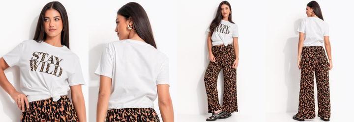 Blusa Off White em Malha de Algodo Penteado