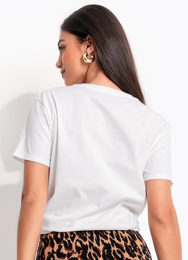Quintess - Blusa Off White em Malha de Algodão Penteado 2