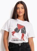 Blusa Off White em Malha de Algodão Penteado