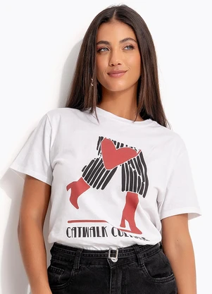 Quintess - Blusa Off White em Malha de Algodão Penteado - QUINTESS