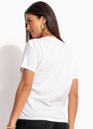 Quintess - Blusa Off White em Malha de Algodão Penteado - QUINTESS