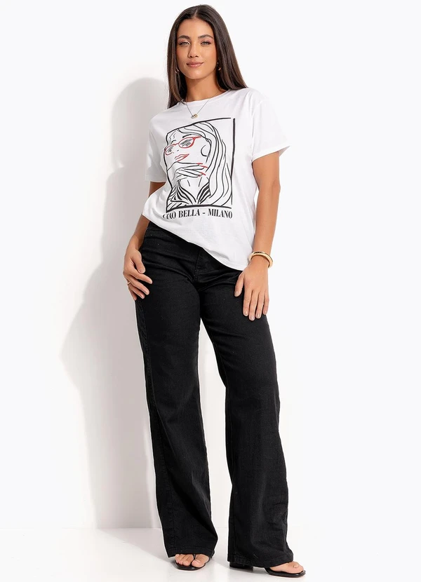 Quintess - Blusa Off White em Malha de Algodão Penteado 3