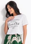 Blusa Off White em Malha de Algodo Penteado