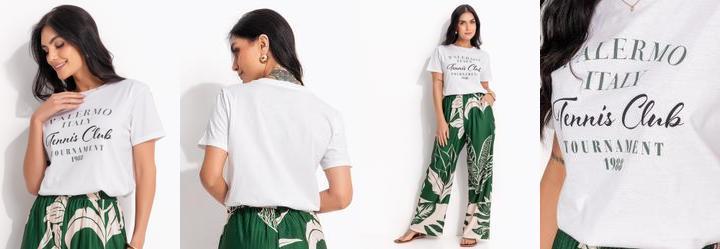 Blusa Off White em Malha de Algodo Penteado