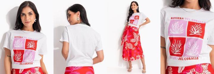 Blusa Off White em Malha de Algodo Penteado