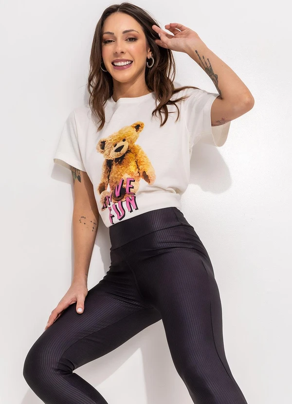 Bimini - Blusa Off White em Malha de Algodão 6