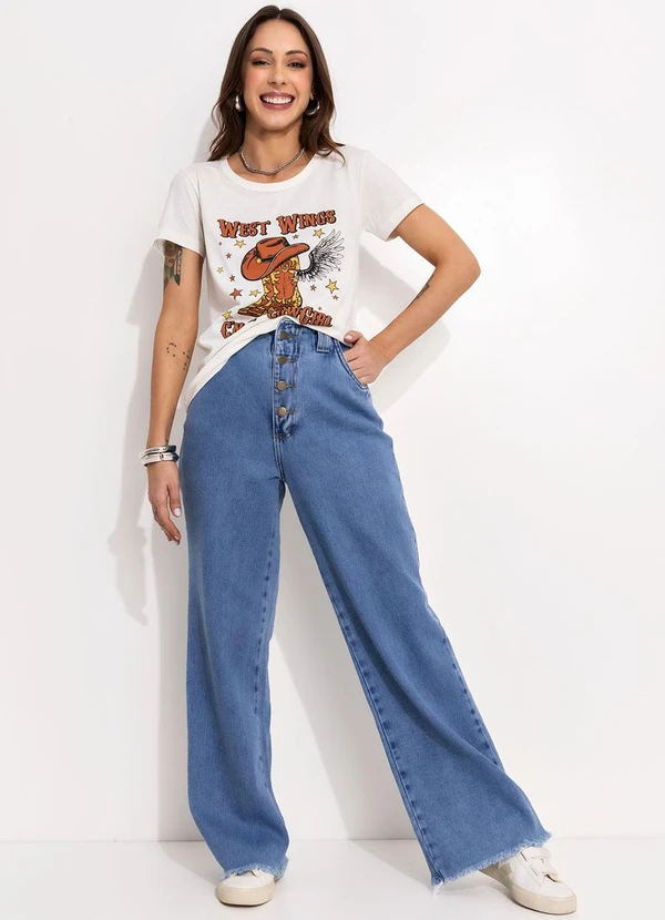 Bimini - Blusa Off White em Malha de Algodão 3