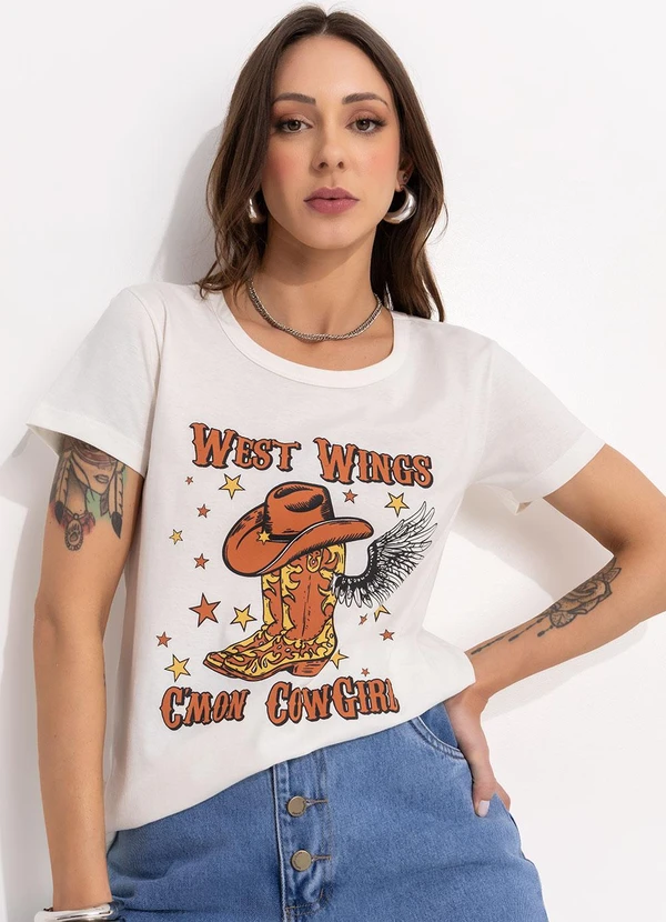 Bimini - Blusa Off White em Malha de Algodão 6