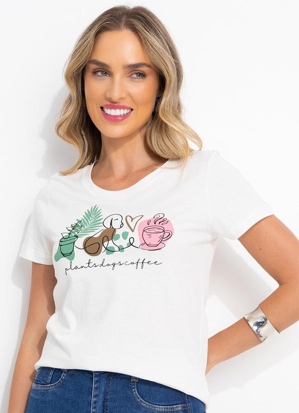 Bimini - Blusa Off White em Malha de Algodão