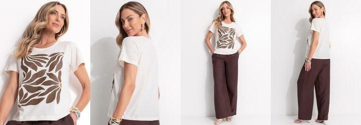 Blusa Off White em Malha de Algodo