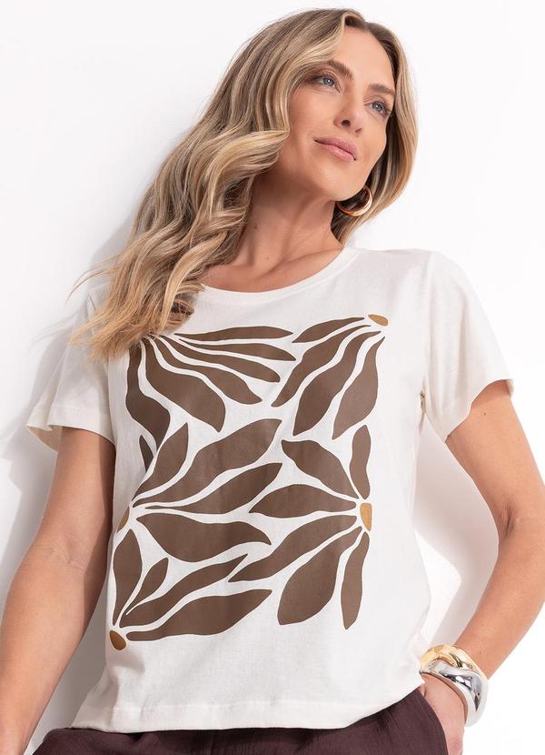 Blusa (Off White) em Malha de Algodo