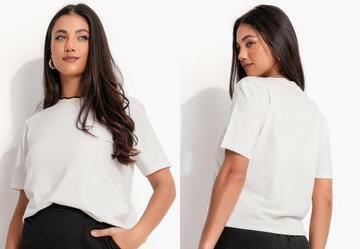 Blusa Off White em Malha de Algodo