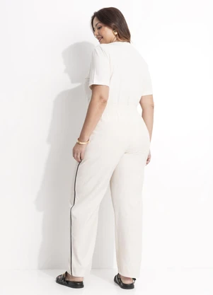 Quintess - Blusa Off White em Malha de Algodão - QUINTESS