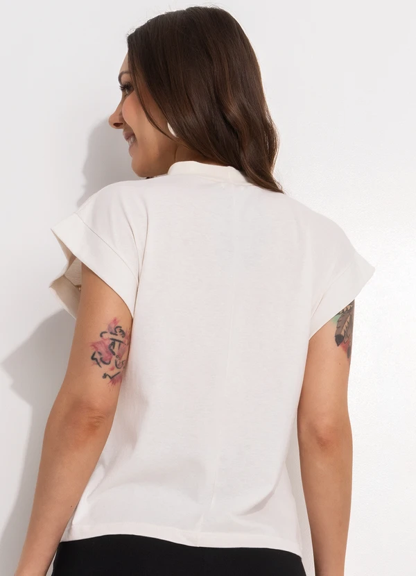 Bimini - Blusa Off White em Malha de Algodão 2