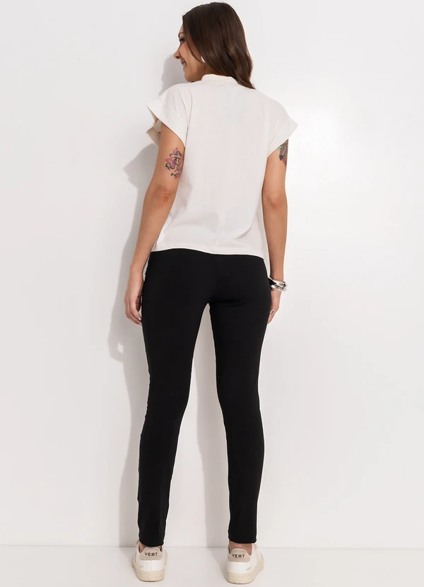 Bimini - Blusa Off White em Malha de Algodão 4