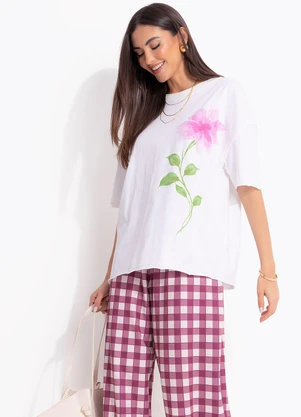 Quintess - Blusa Off White em Malha de Algodão - QUINTESS
