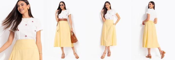 Blusa Off White em Malha de Algod�o