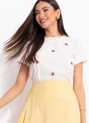 Blusa (Off White) em Malha de Algod�o