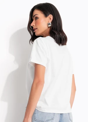Quintess - Blusa Off-White em Malha de Algodão - QUINTESS