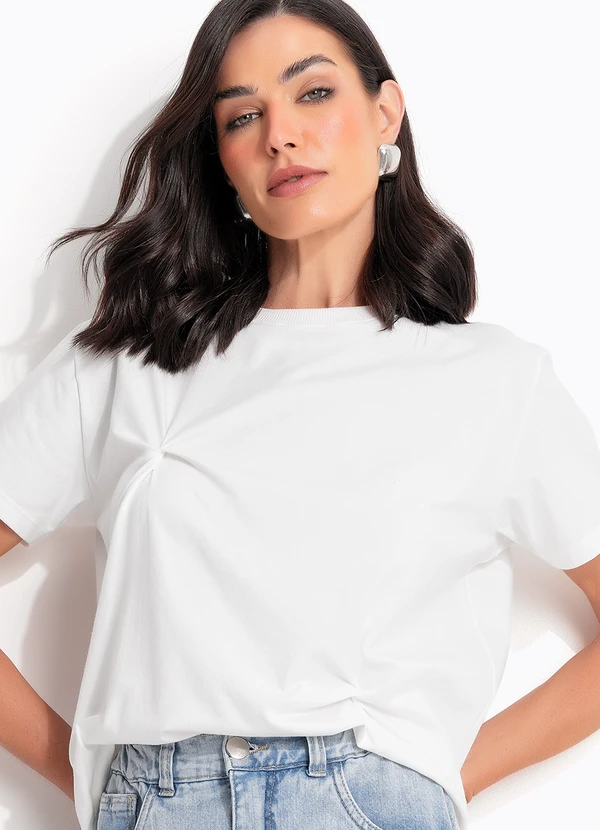 Quintess - Blusa Off-White em Malha de Algodão 2