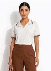 Blusa Off White em Malha de Algod�o