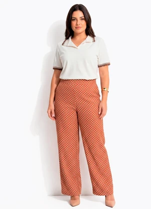 Quintess - Blusa Off White em Malha de Algodão - QUINTESS